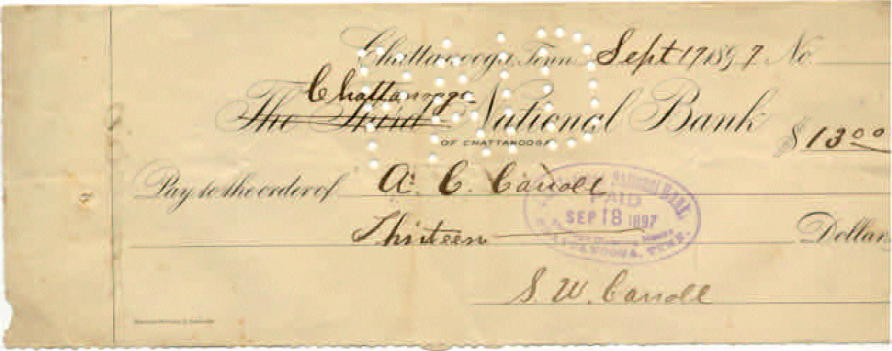 Chattanooga National Bank X out The Third NB Chattanooga 9-17-1897